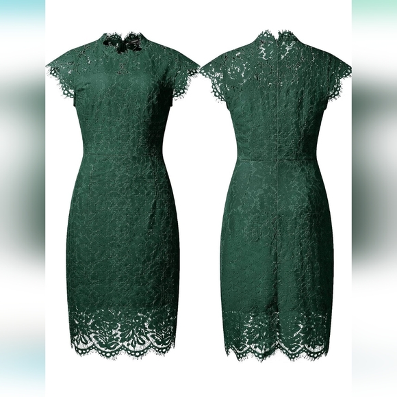 Crew Neck Floral Lace Midi Dress - Picture 13 of 16